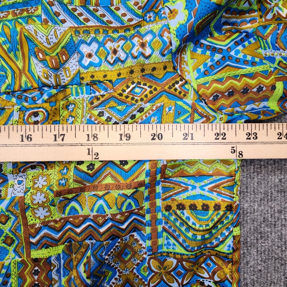Vintage 60s Sears Hawaiian Camp Shirt Mens Large Psychedelic Patchwork Thin READ - Picture 5 of 7